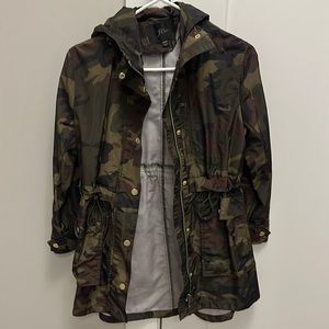 J Crew Perfect Rain Jacket in Camo - sold out!